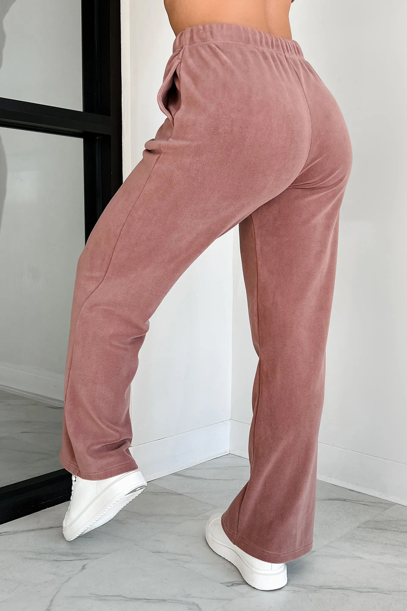 Hey Cutie Fleece Sweatpants (Wood Rose)