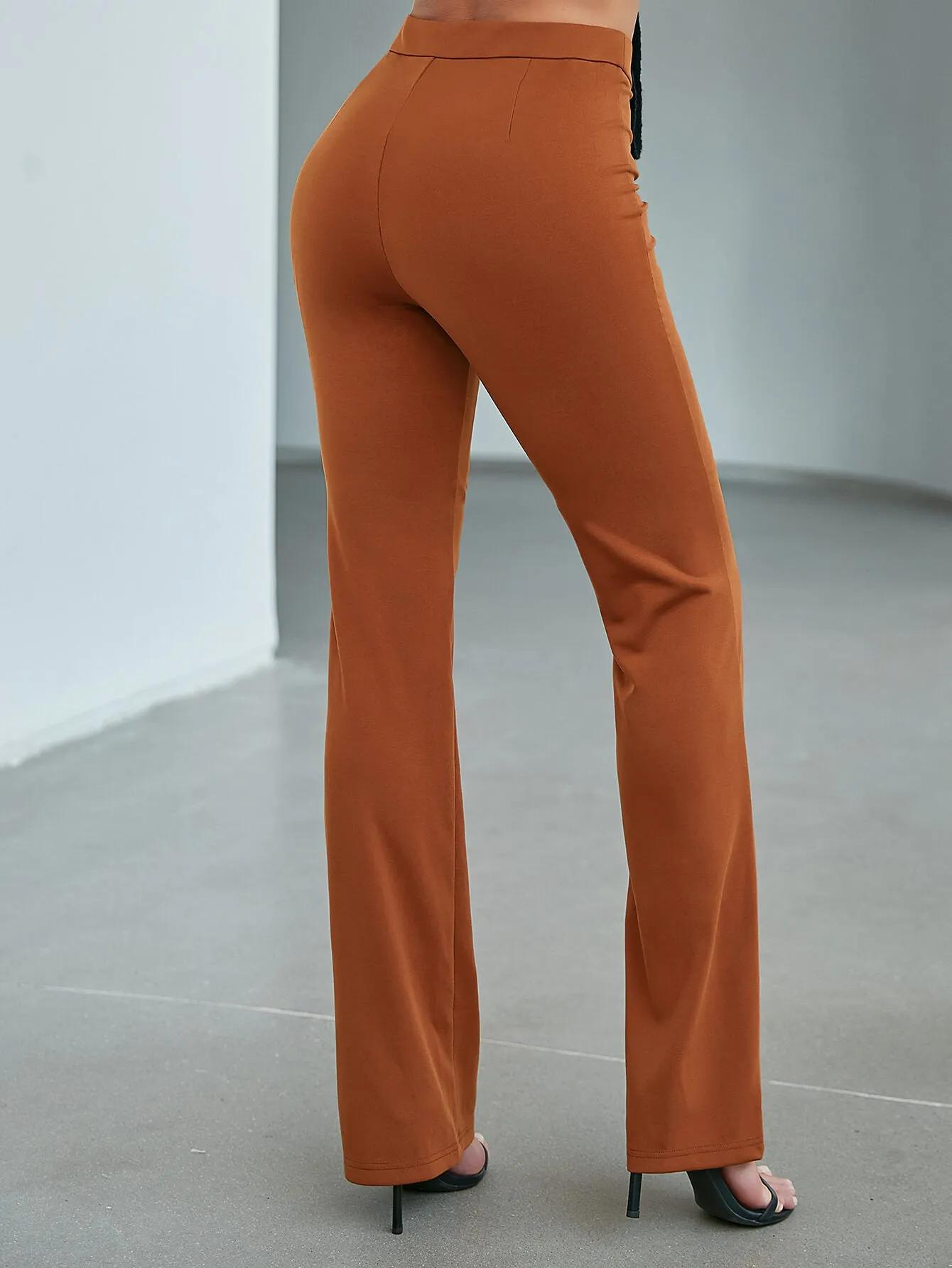 High-Rise Waist Straight Leg Pants