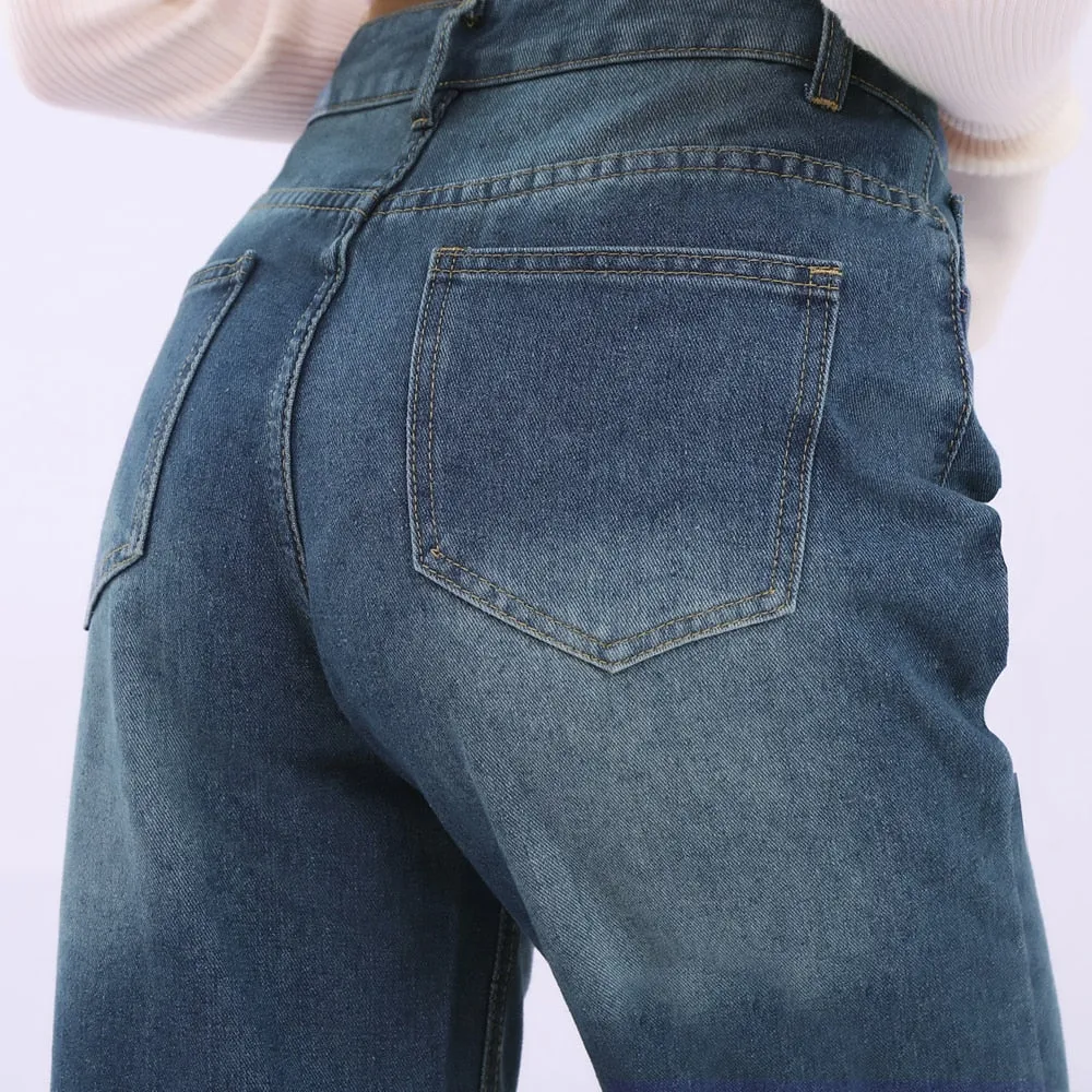 High Waist Mom Wide Leg Jeans