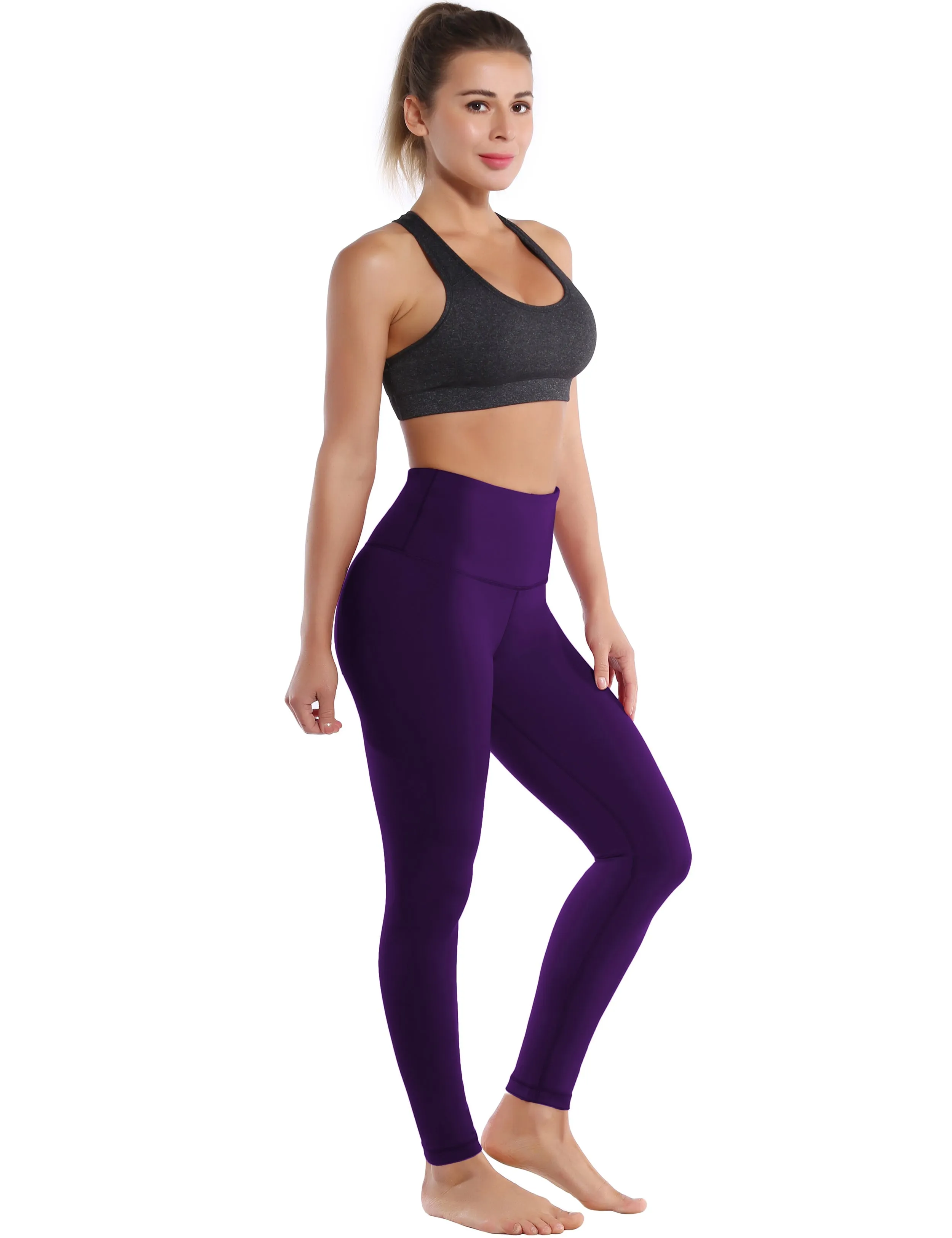 High Waist Running Pants eggplantpurple_Running