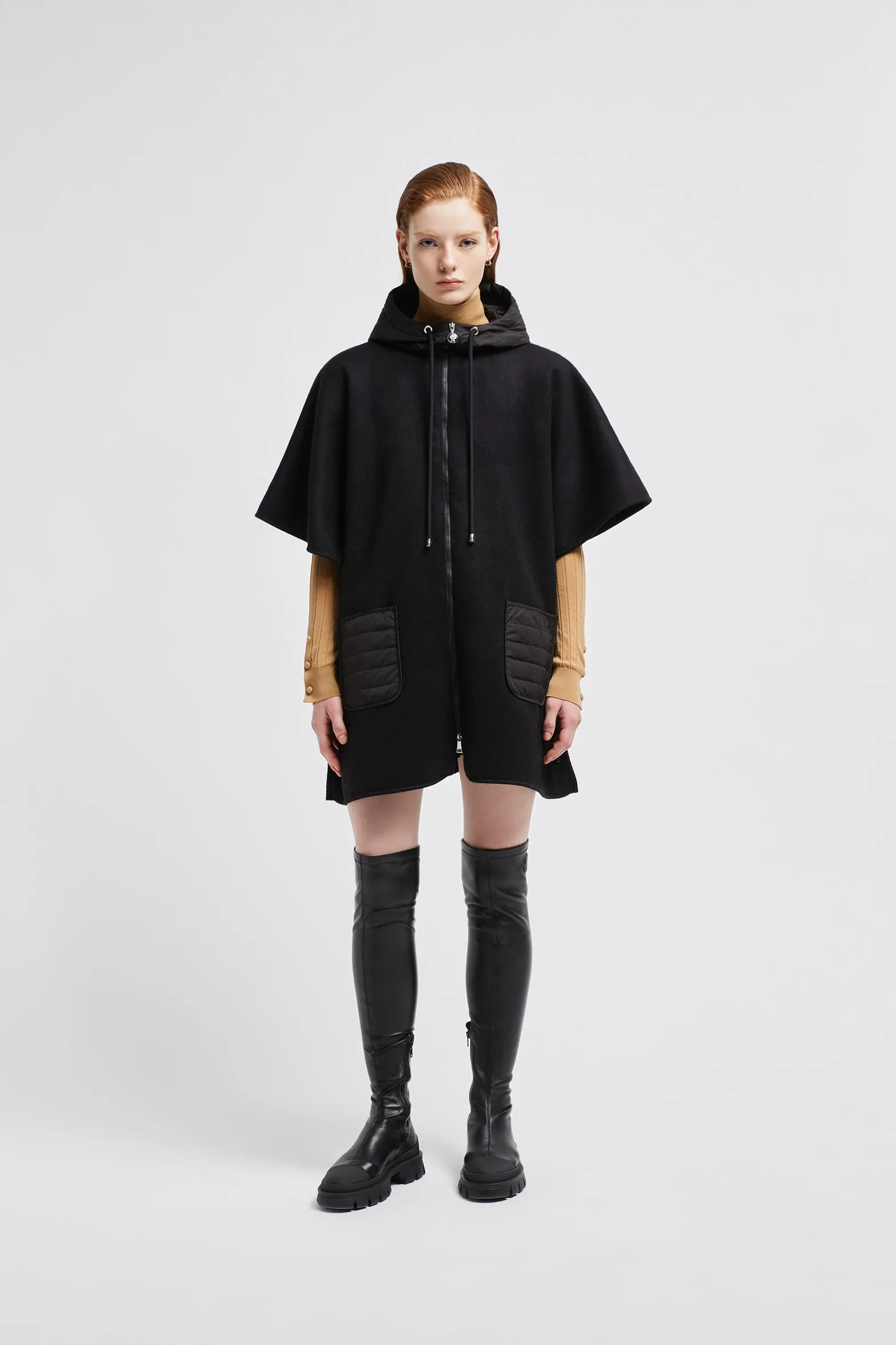 Hooded Down Cape