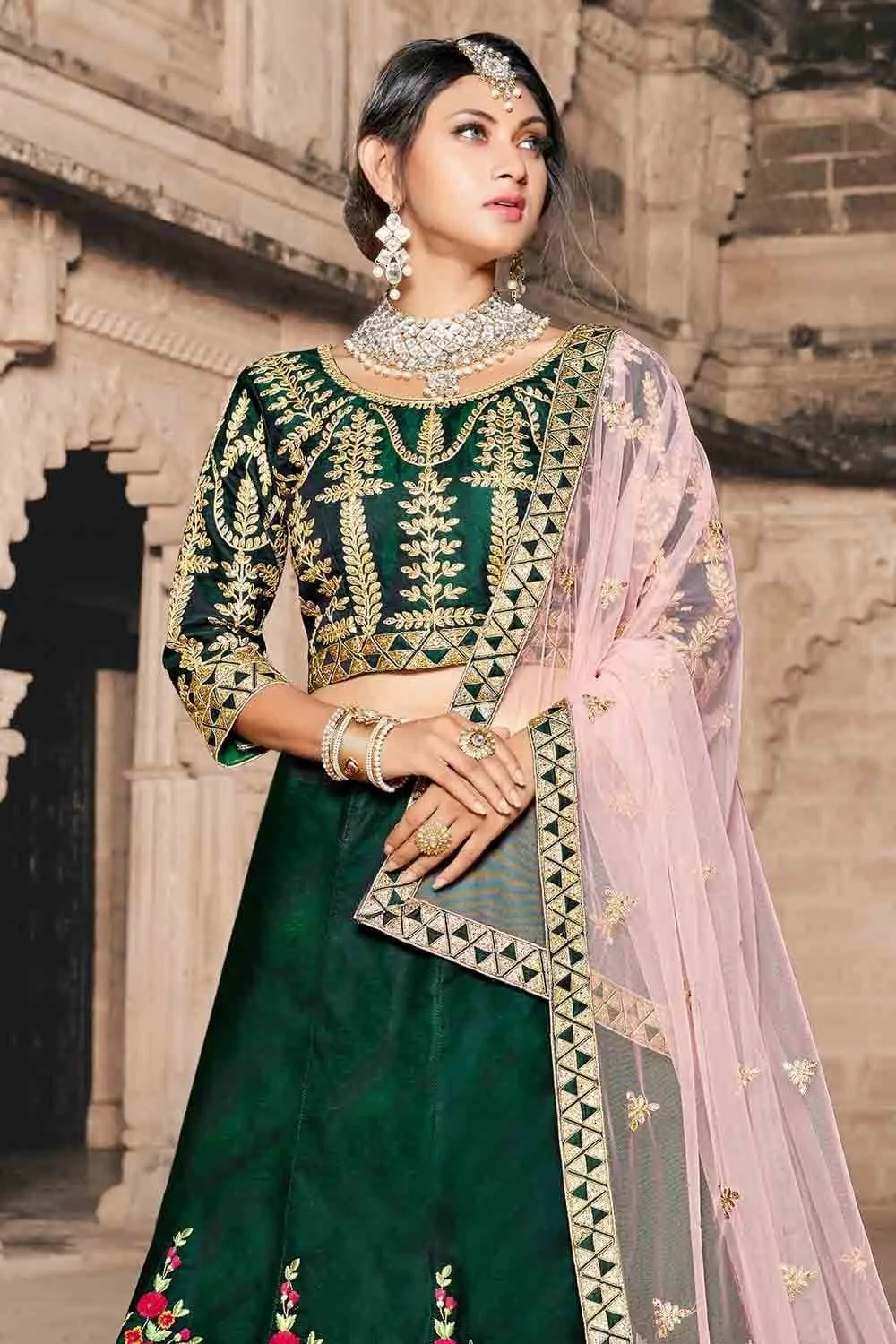 Hunter Green Designer Lehenga Choli