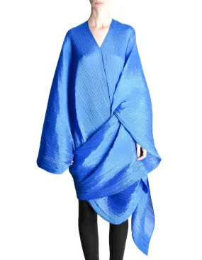 Issey Miyake Pleats Please Vintage Blue Pleated Multi-Functional Wrap Cape