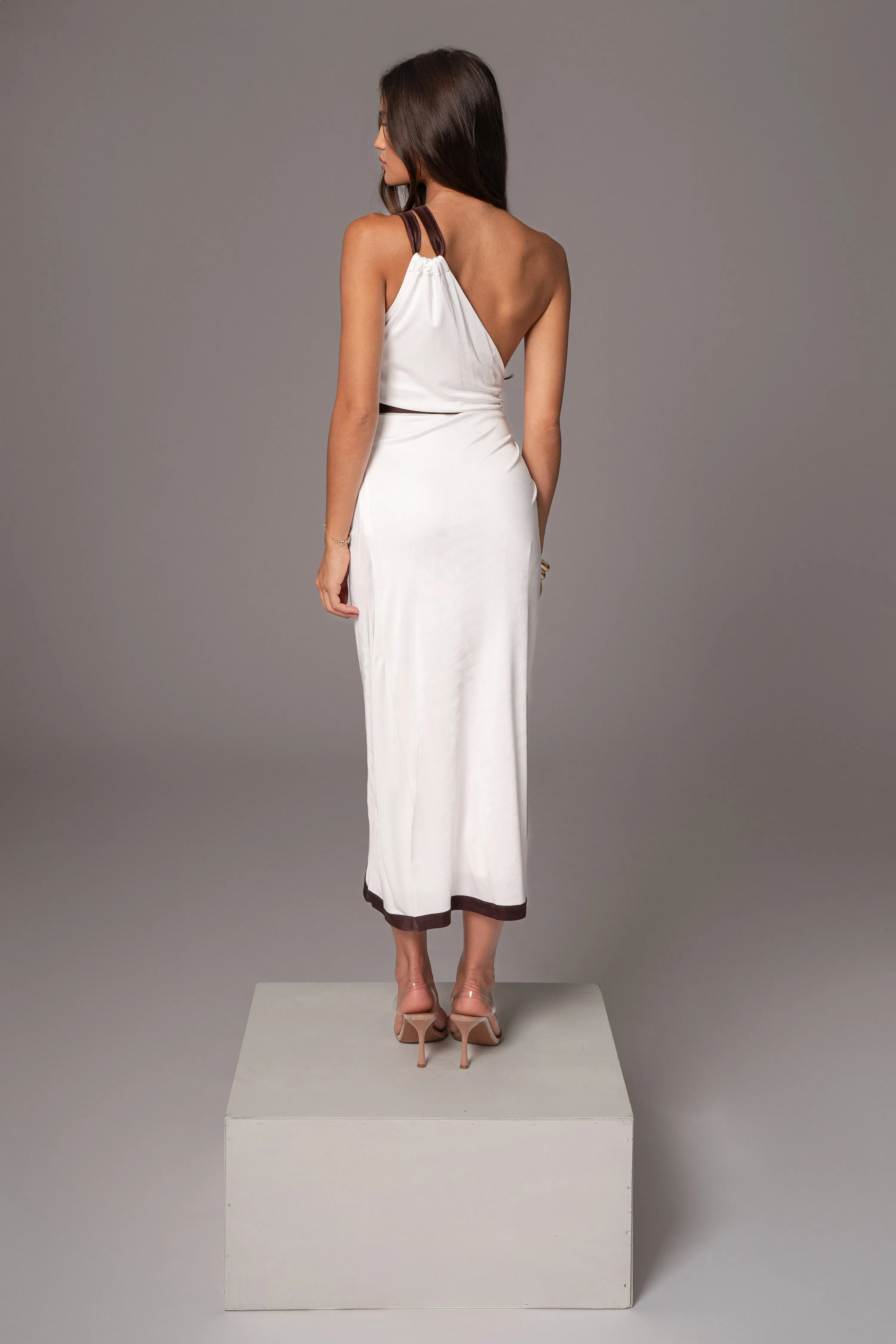 Ivory Anniversary Belted Wrap Dress