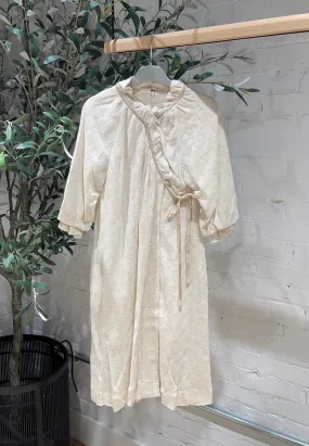 Jouet Beige Lace Wrap Dress With Free Tie Bow