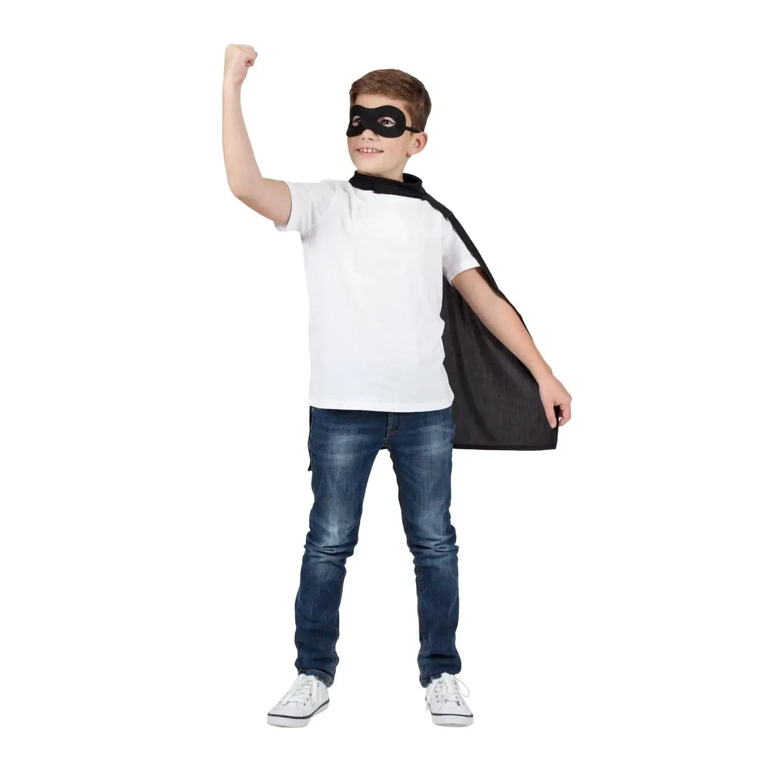 Kids Super Hero Cape & Mask Set Boys Girls Fancy Dress