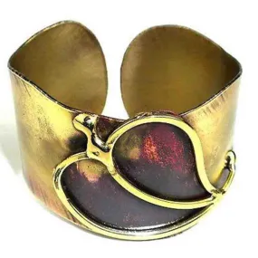 Large Single Heart Cuff Brass Images