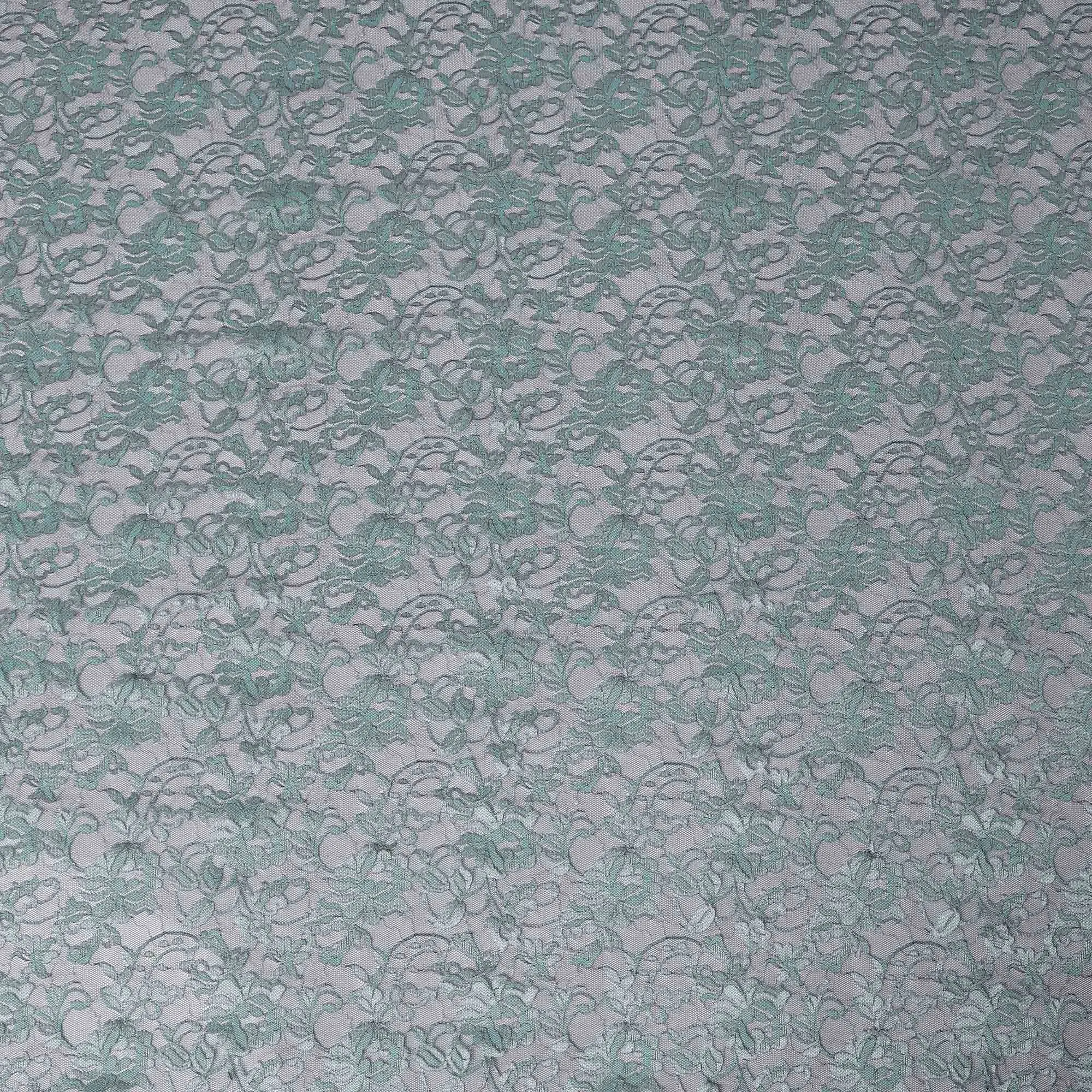 Laurel Green Floral Lace Fabric, 110 cm Width, Synthetic Material from Indonesia-D21127