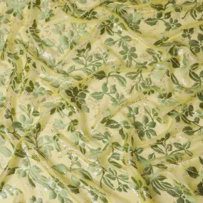 Lemon Zest Silk Chiffon Metallic Fabric - Exquisite South Korean Craftsmanship, 110 cm Wide  - D17663