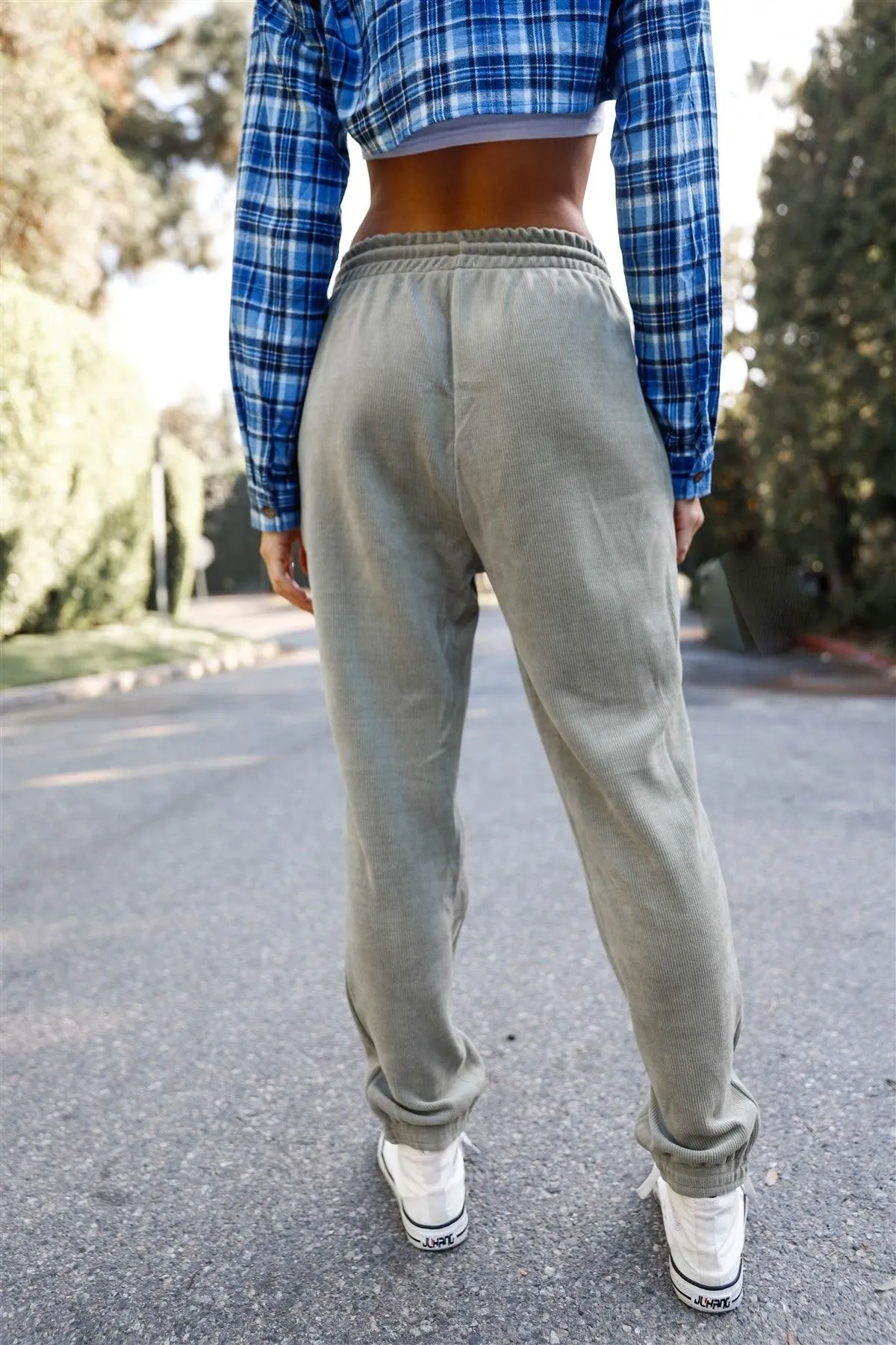 Light Olive Cotton Corduroy Jogger Pants /3-2-1