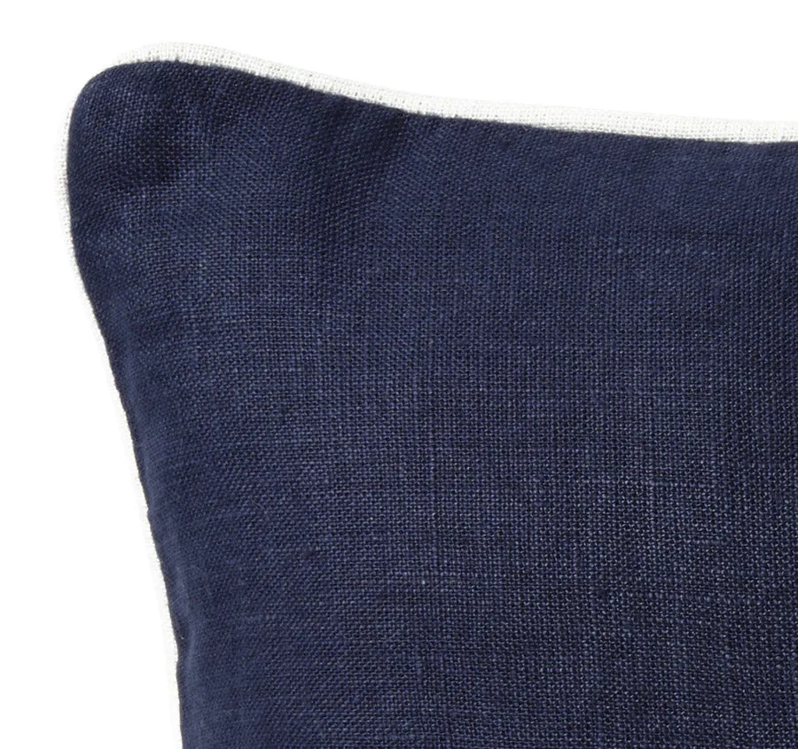 Linen Cape Cod 30x50cm Filled Cushion Navy