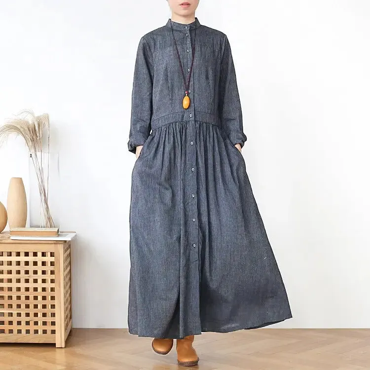 linen wrap dress stripe linen summer dresses maxi dress with pockets