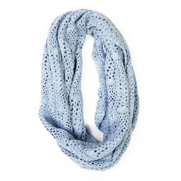 Lucia Crochet Infinity Scarf- Cornflower