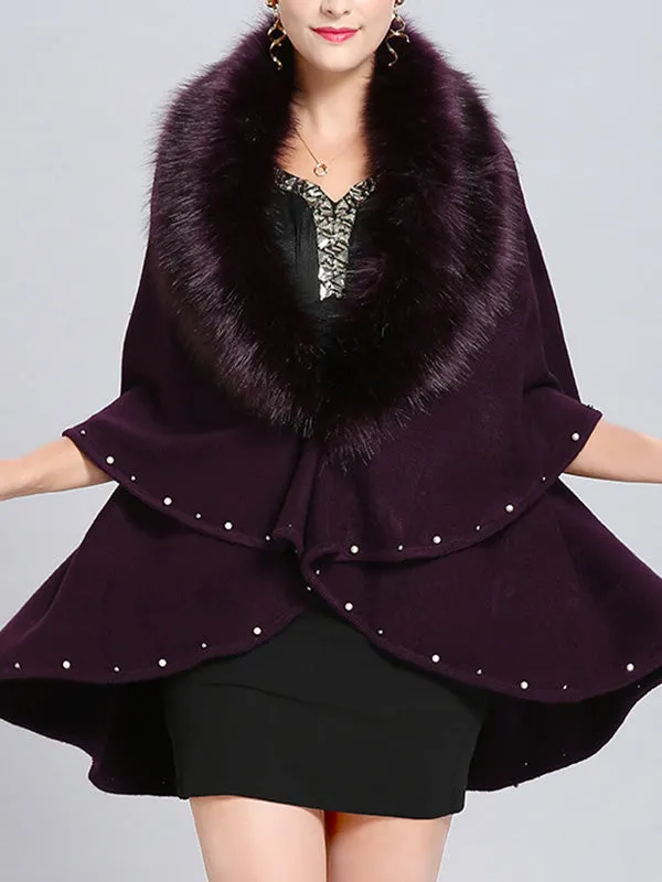 Malona Tail Neck Peplum Poncho Plus Size Cape Cardigan