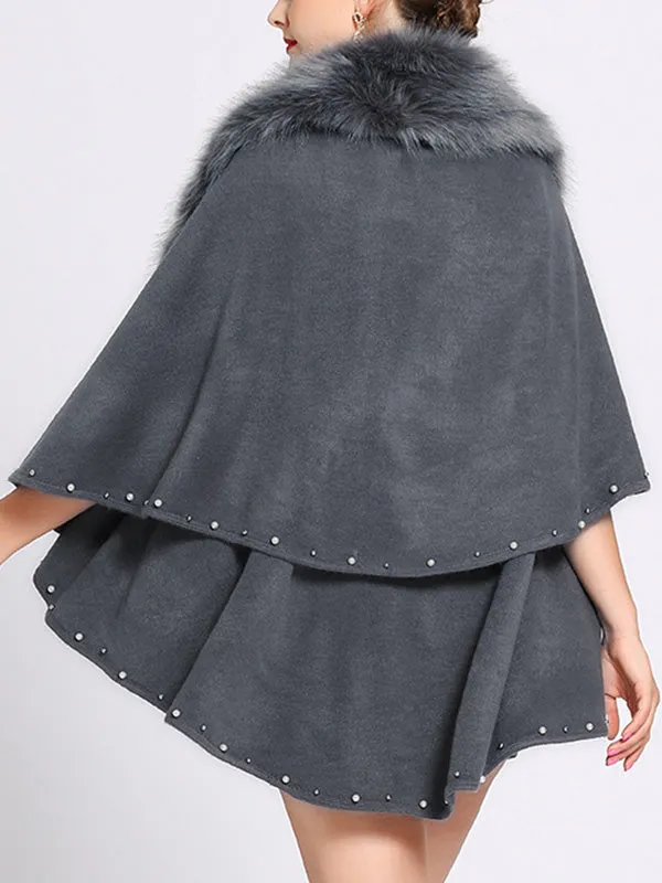 Malona Tail Neck Peplum Poncho Plus Size Cape Cardigan