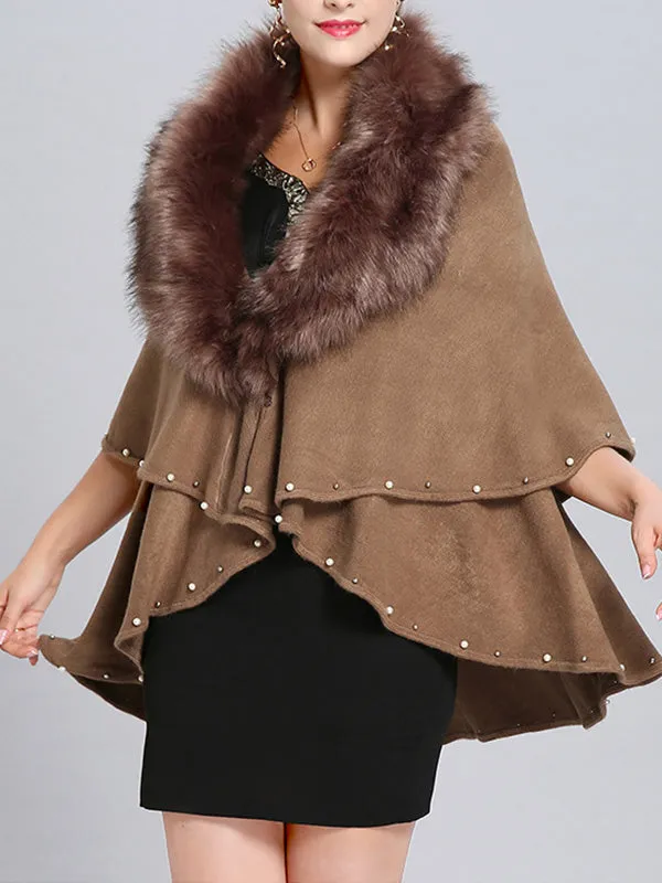 Malona Tail Neck Peplum Poncho Plus Size Cape Cardigan