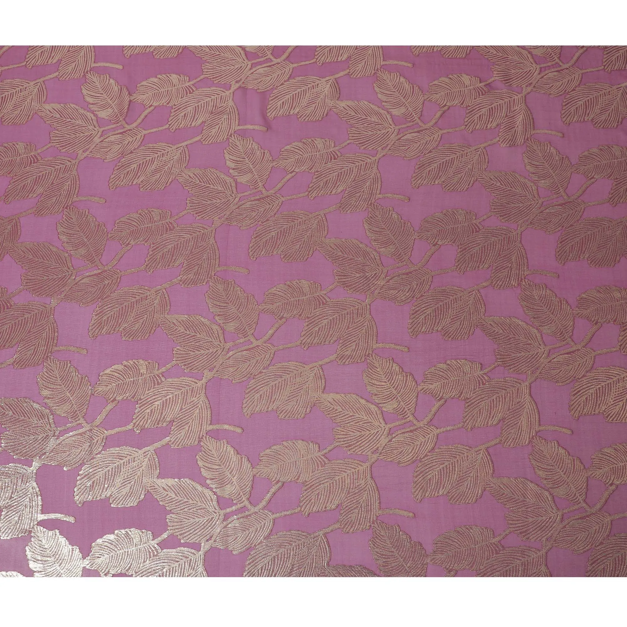 Mauve Majesty Silk Chiffon Fabric with Rose Gold Lurex, 110cm - Enchanting Textile for Fashion & Home-D18384