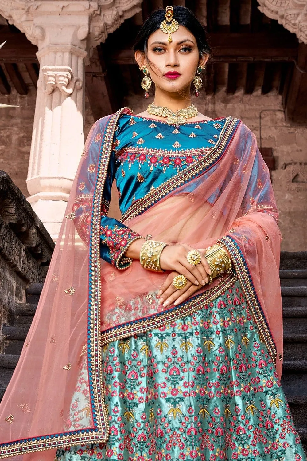 Maya Blue Designer Lehenga Choli