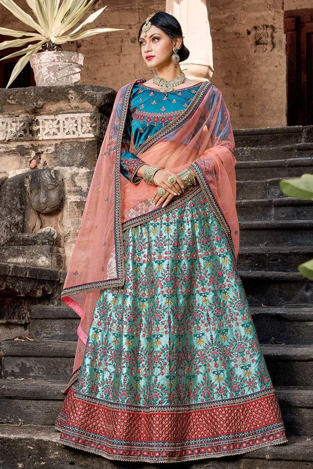 Maya Blue Designer Lehenga Choli