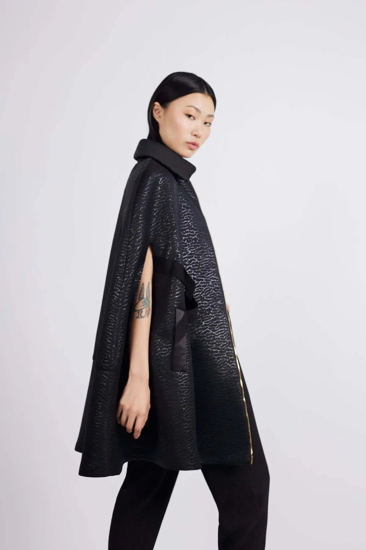 Metalic Charcoal Armadillo Neoprene Cape