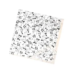 Modern Music Notes Square Scarf, Ivory