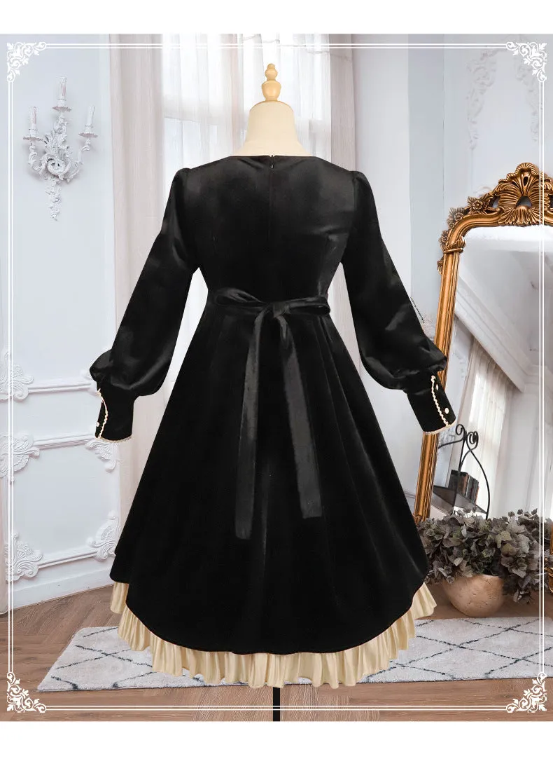 Ms Lilly ~ Princess Classic Velvet Lolita OP Dress Long Sleeve Dress by YLF