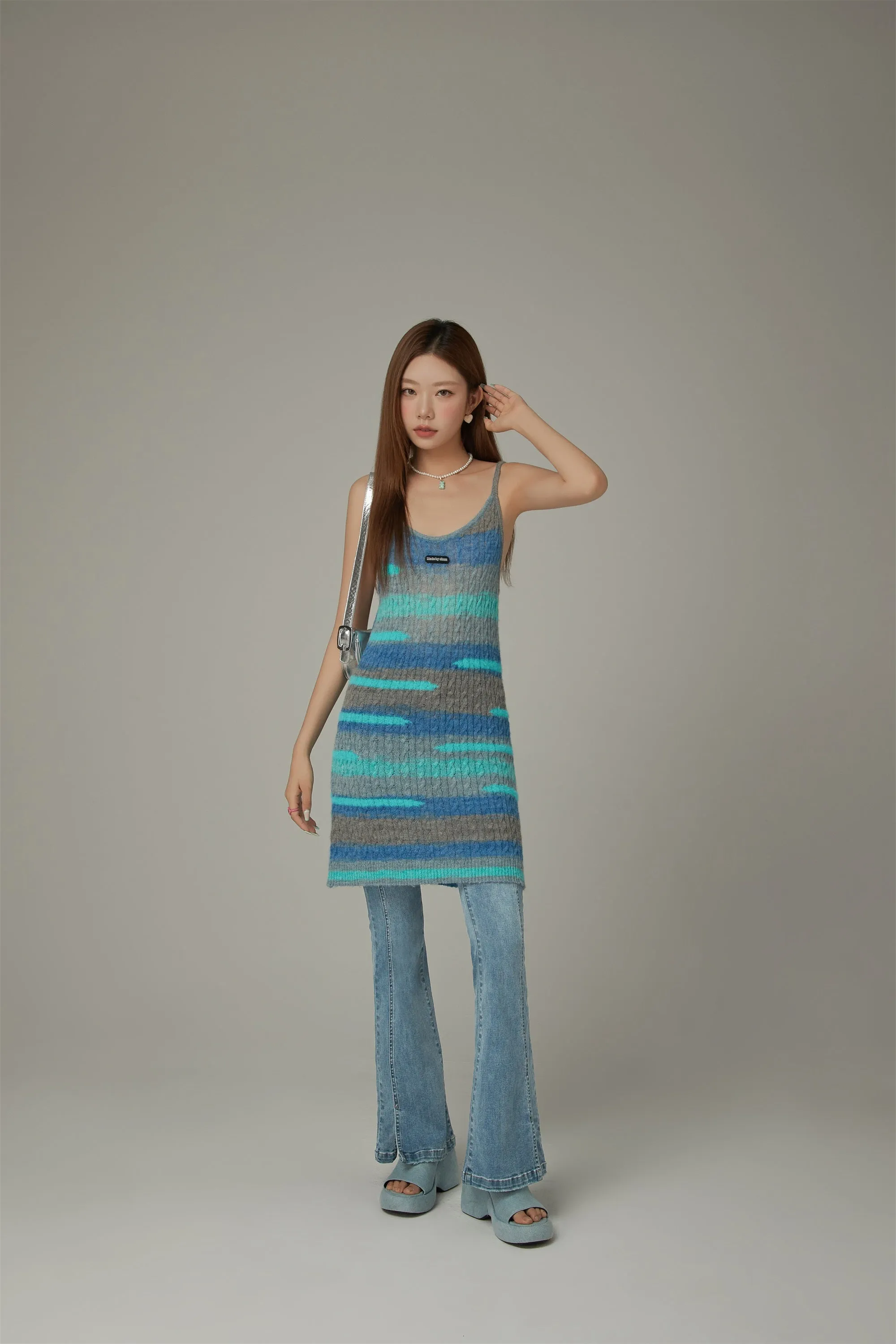 Multi Color Sleeveless Knit Dress