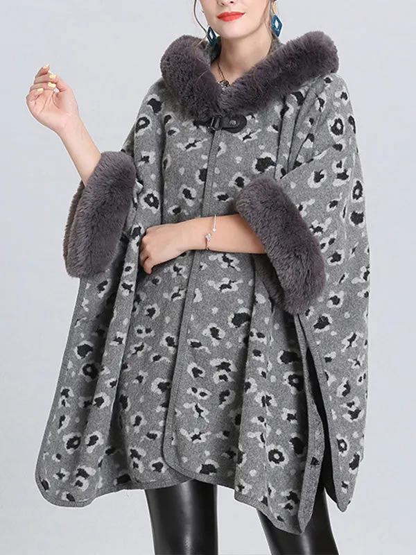 My Favorite Flutter Fluffy Neck Plus Size Cape Cardigan