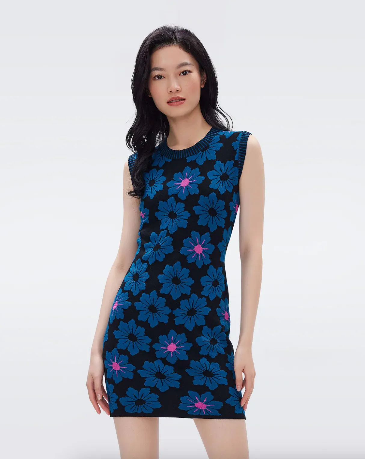 Mylo Knit Jacquard Dress - Daisy Dark Teal