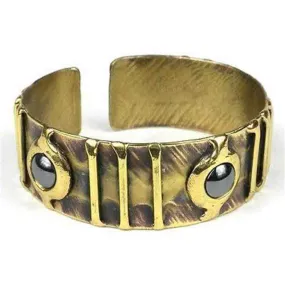 Narrow Brass and Hematite Cuff Brass Images