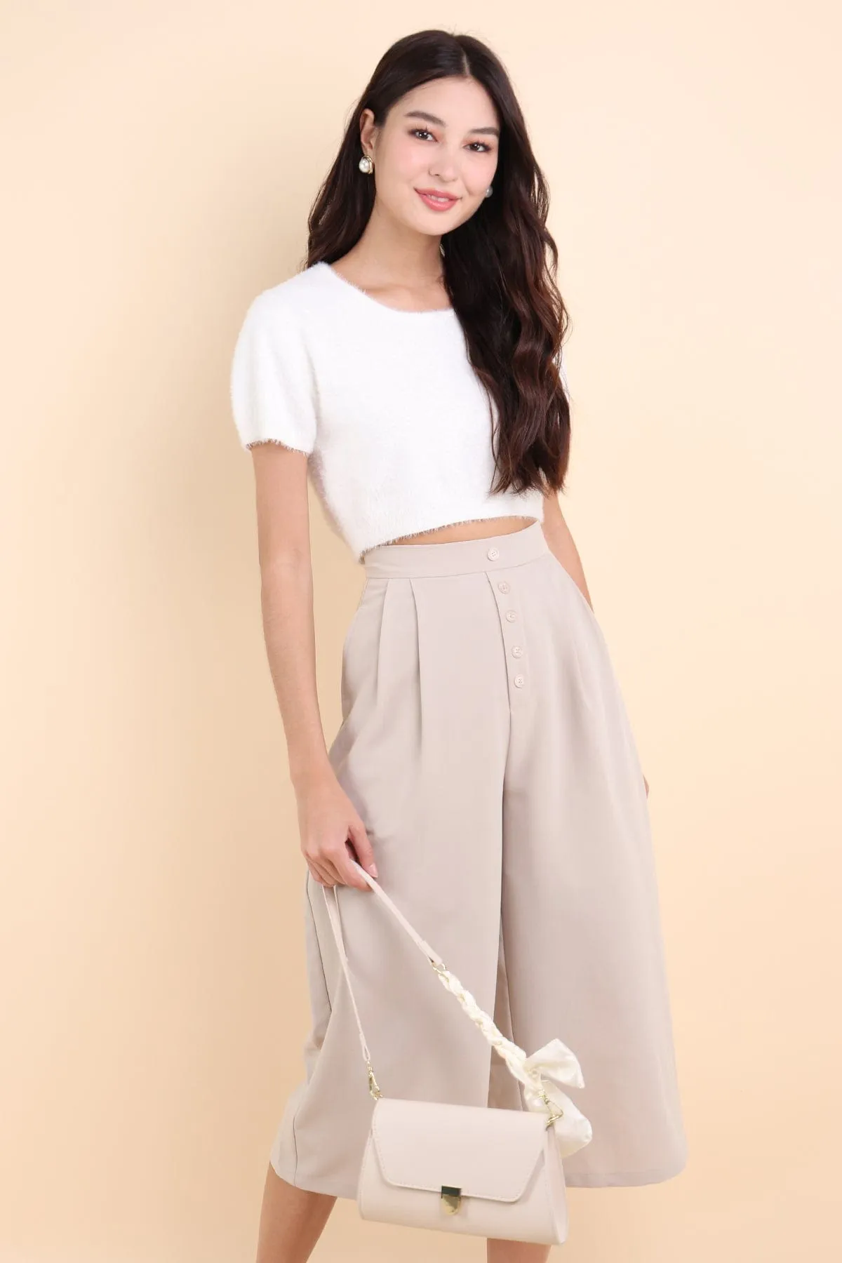 NELLIE BUTTON UP CULOTTES IN ECRU