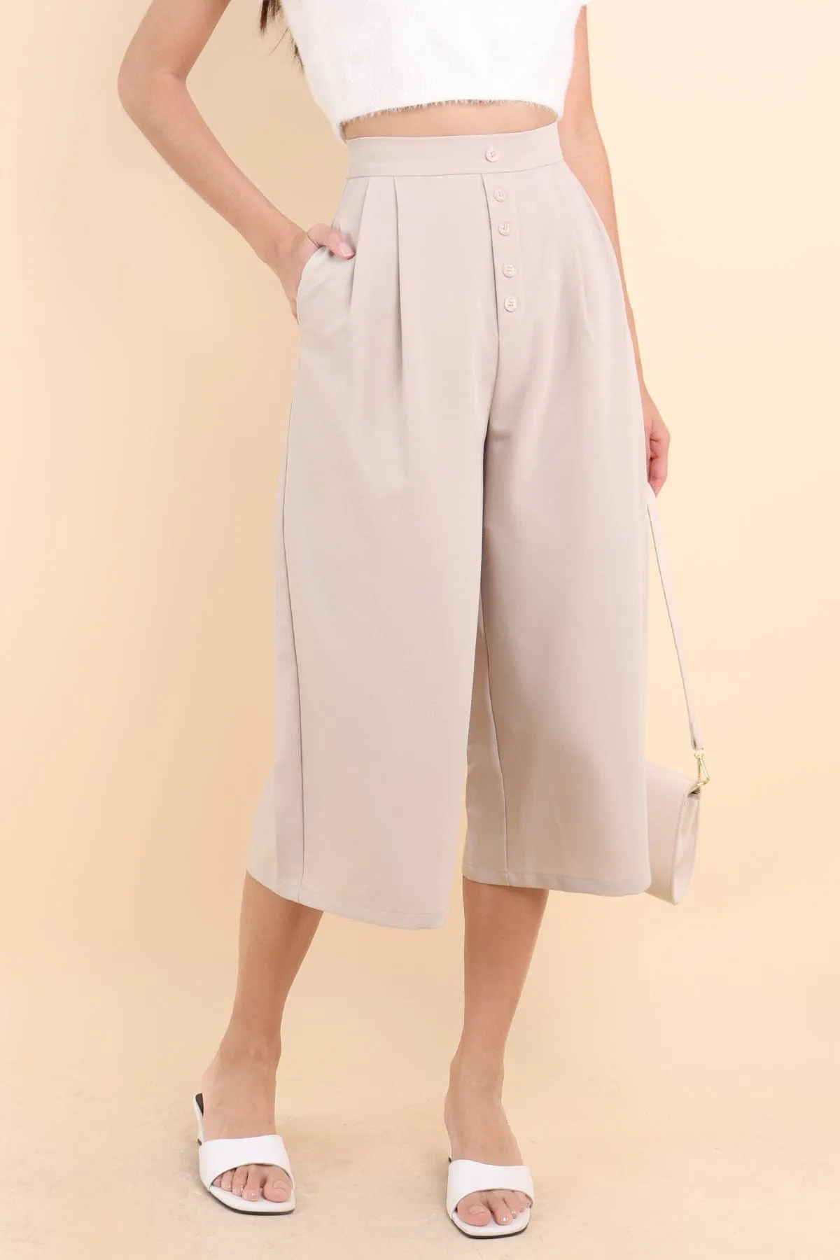 NELLIE BUTTON UP CULOTTES IN ECRU