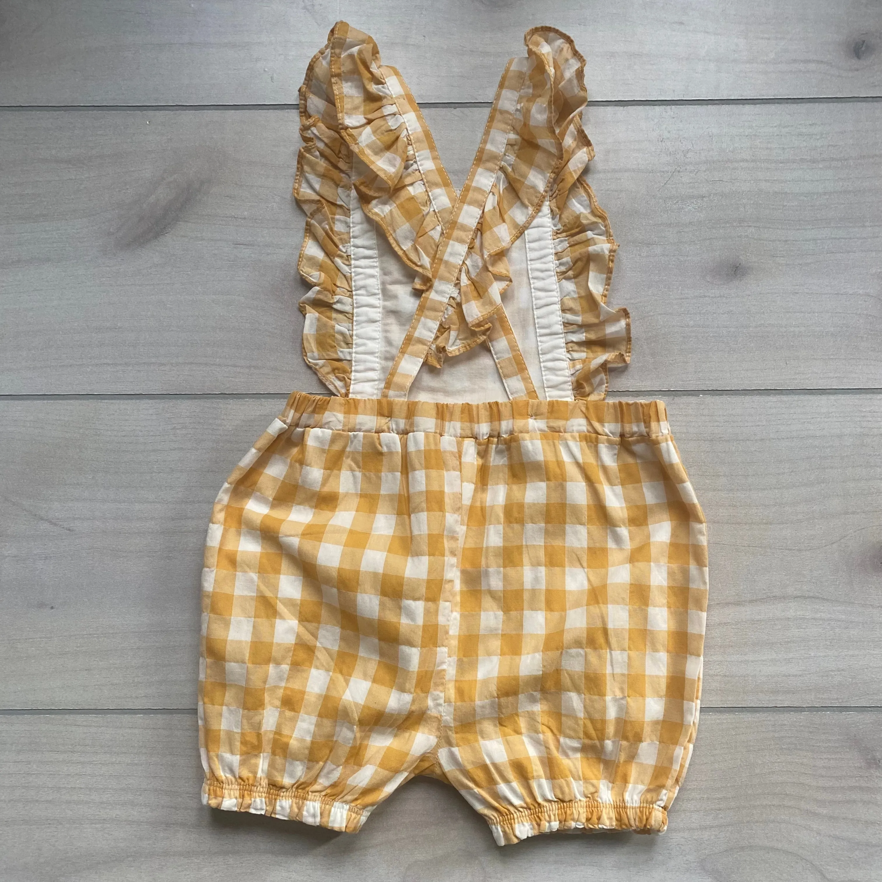 NEW Carter's Yellow Gingham Bubble Romper