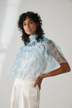 ORGANZA CAPE- INDIGO