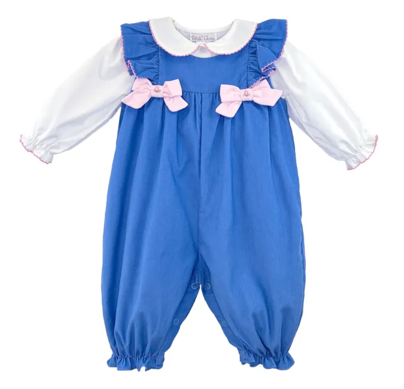 Petit Ami Corduroy Long Ruffle Romper Set