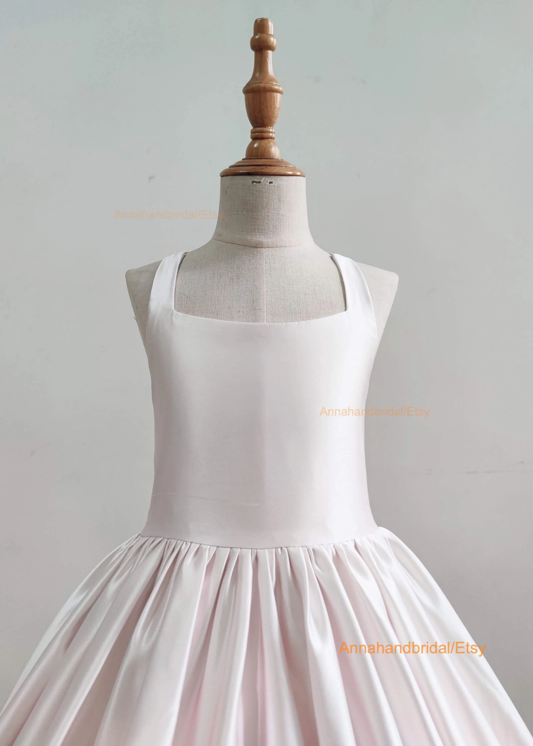 Pink Satin Faded Little Girl Dress