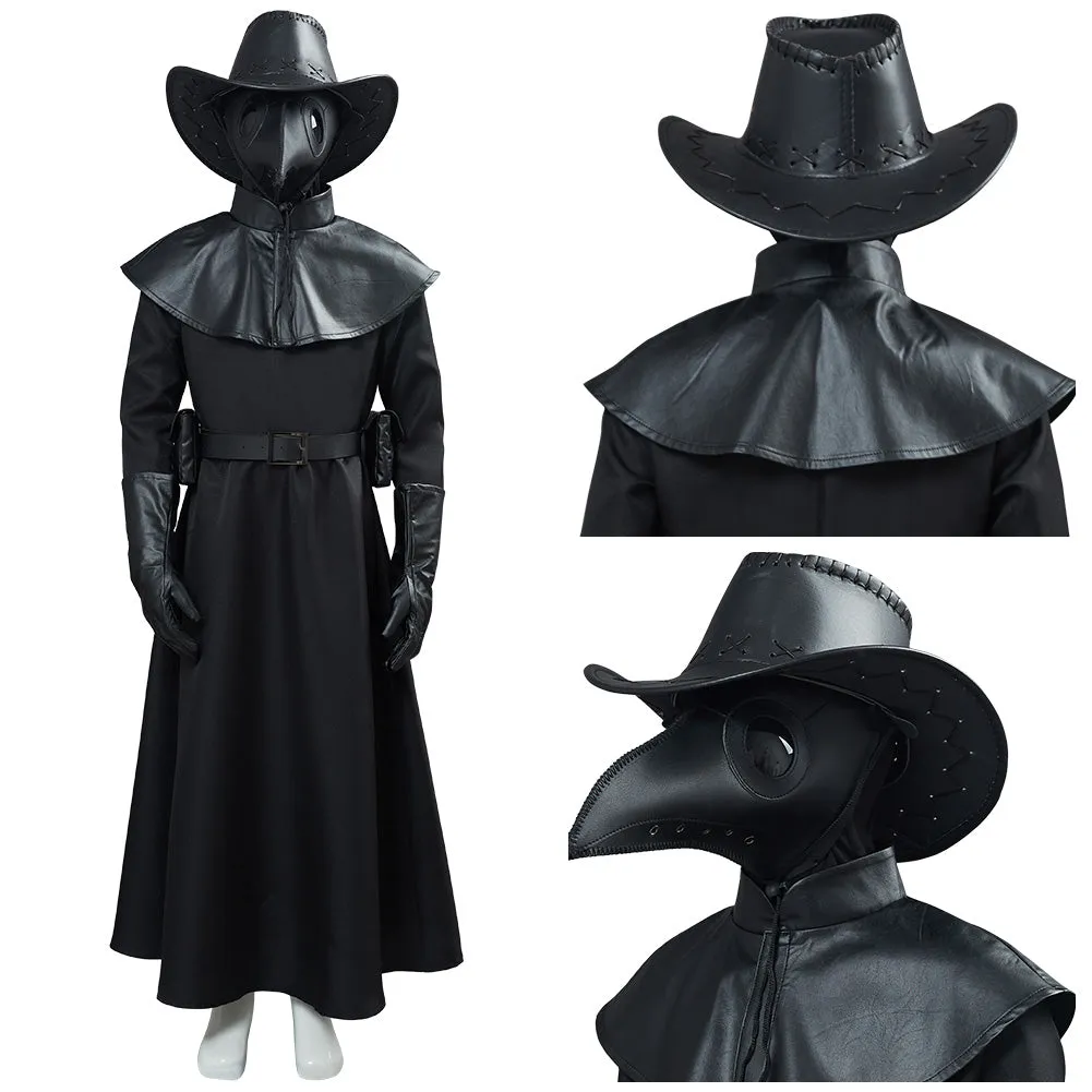 Plague Doctor Halloween Carnival Suit Outfit for Kids Children Cosplay Costume