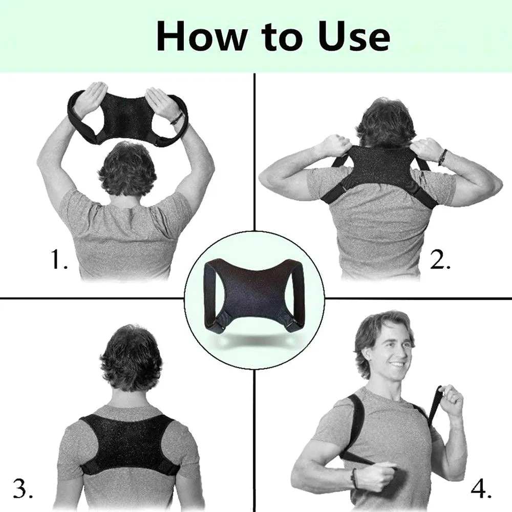 Posture Corrector Adjustable Shoulder Brace Back Support Strap Belt