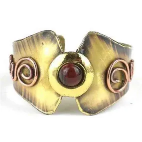 Red Tiger Eye Brass and Copper Cuff Brass Images