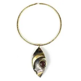 Red Tiger Eye Reflections Copper and Brass Pendant Brass Images