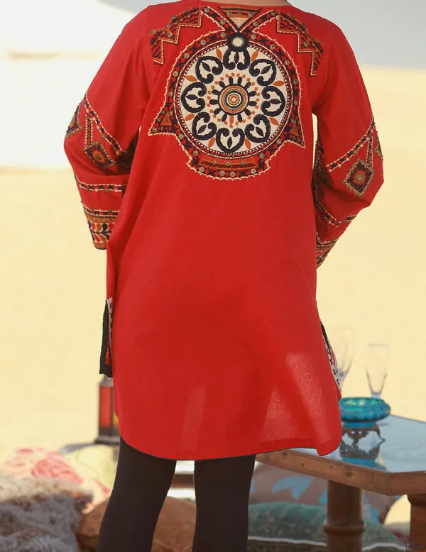 Red Woolen Tunic - LK-148