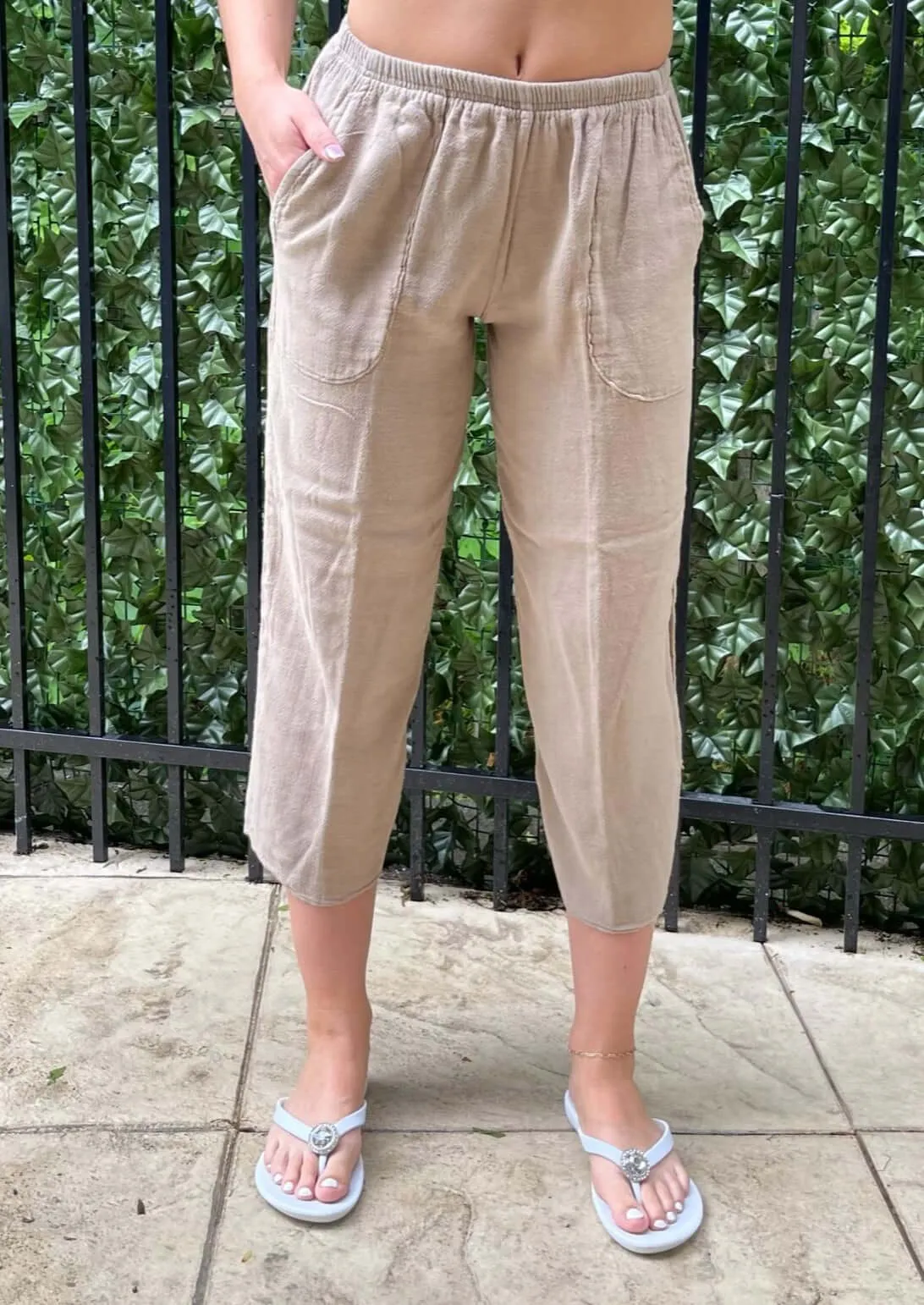 Relaxed Cotton Cropped Pants Made in USA