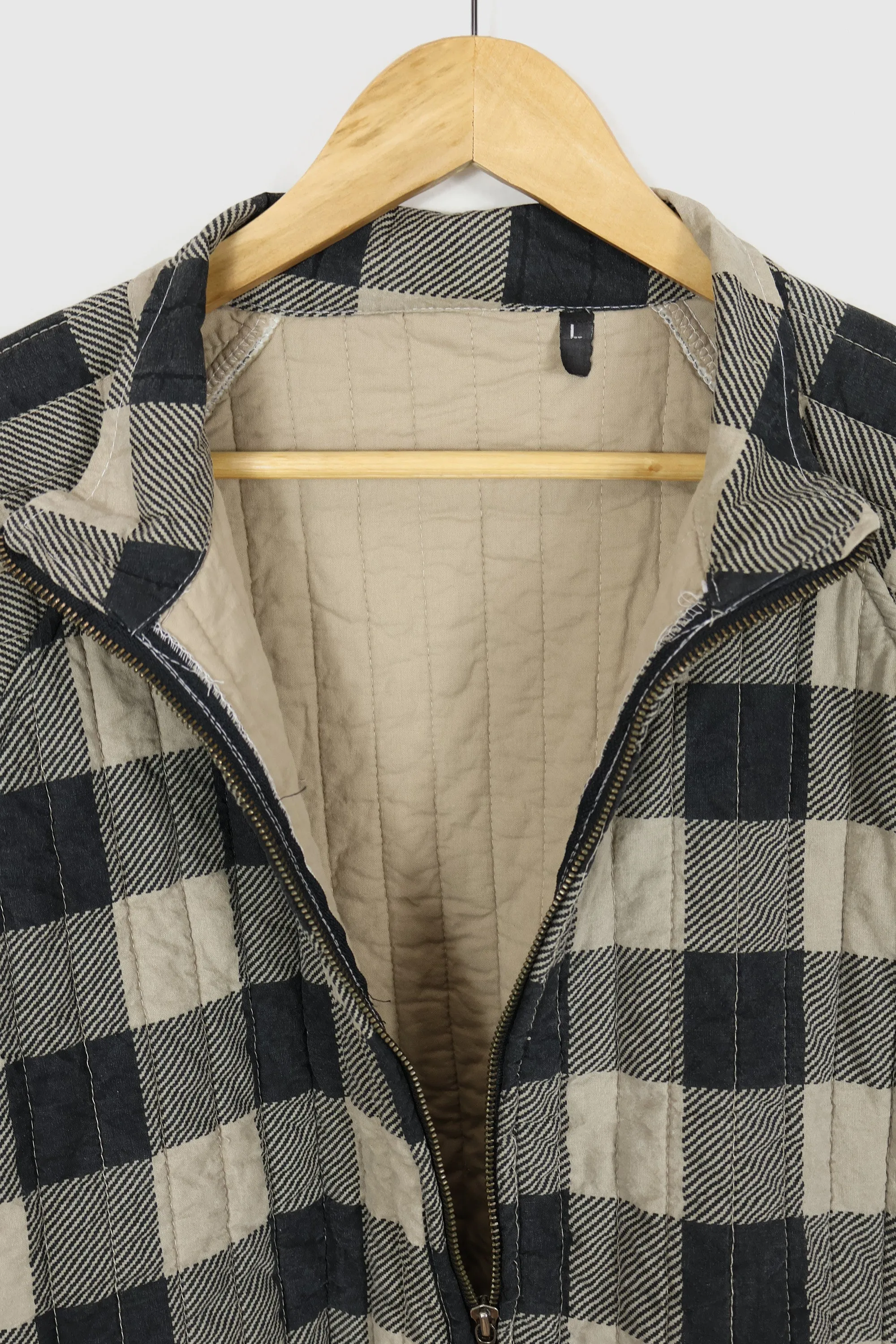 Reworked Plaid Quilt Full Zip Jacket