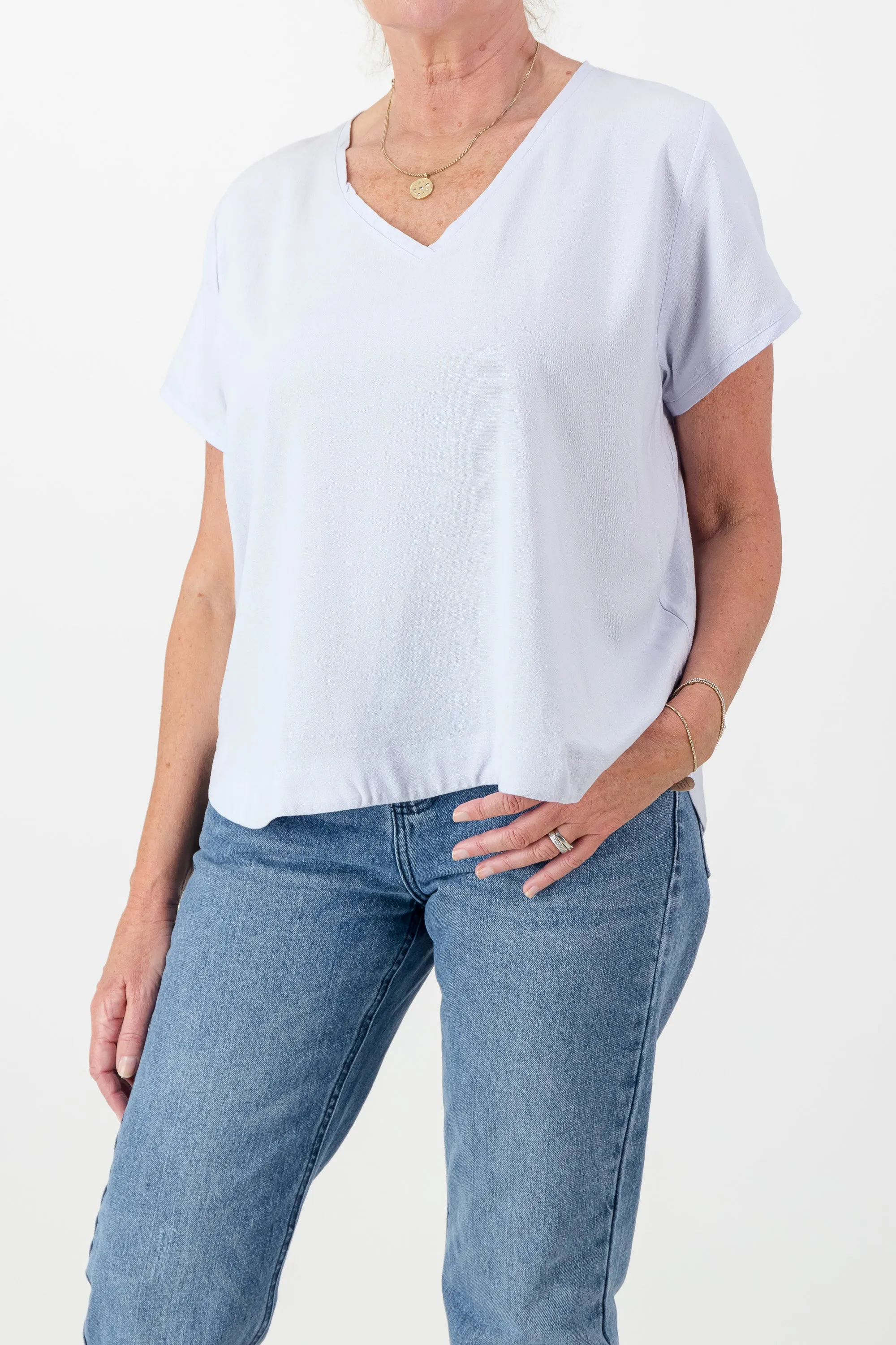 Riva Linen V-Neck Top