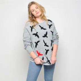 Run & Fly - Crows - Womens Jumper - Grey