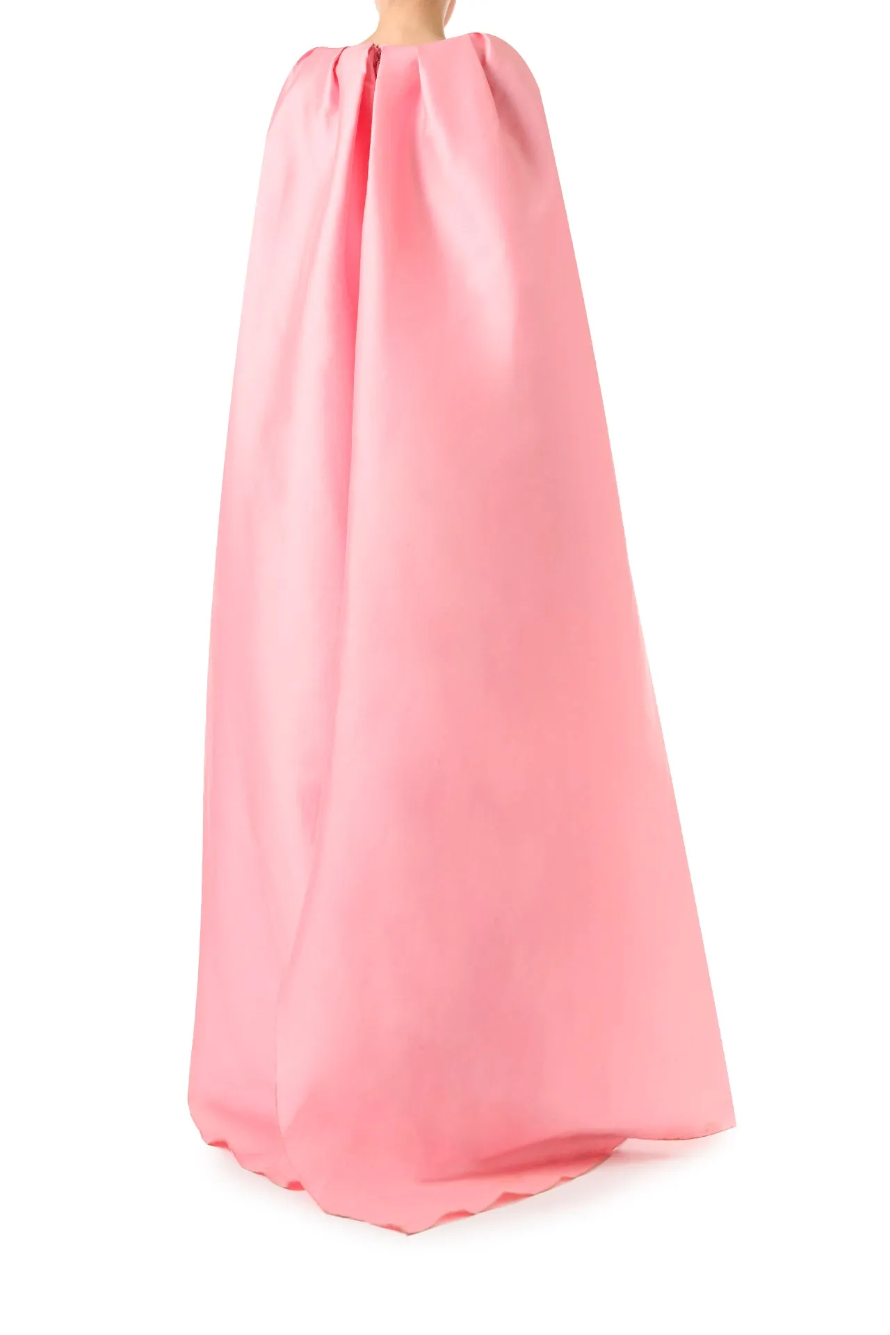 Scoop Neck Column Gown with Cape