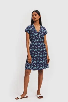 Short Wrap Dress Midnight Florals