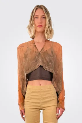 Shrug Sheer Cropped - Charred Copper