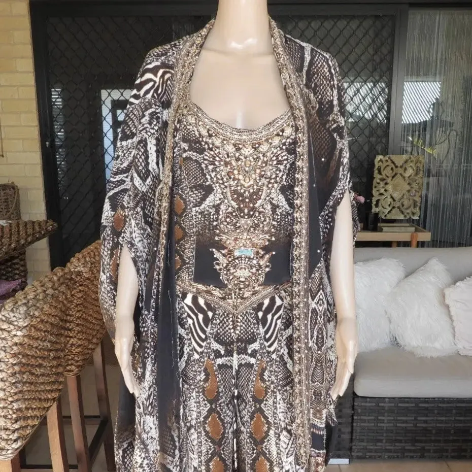 Silk Embellished Short Cape