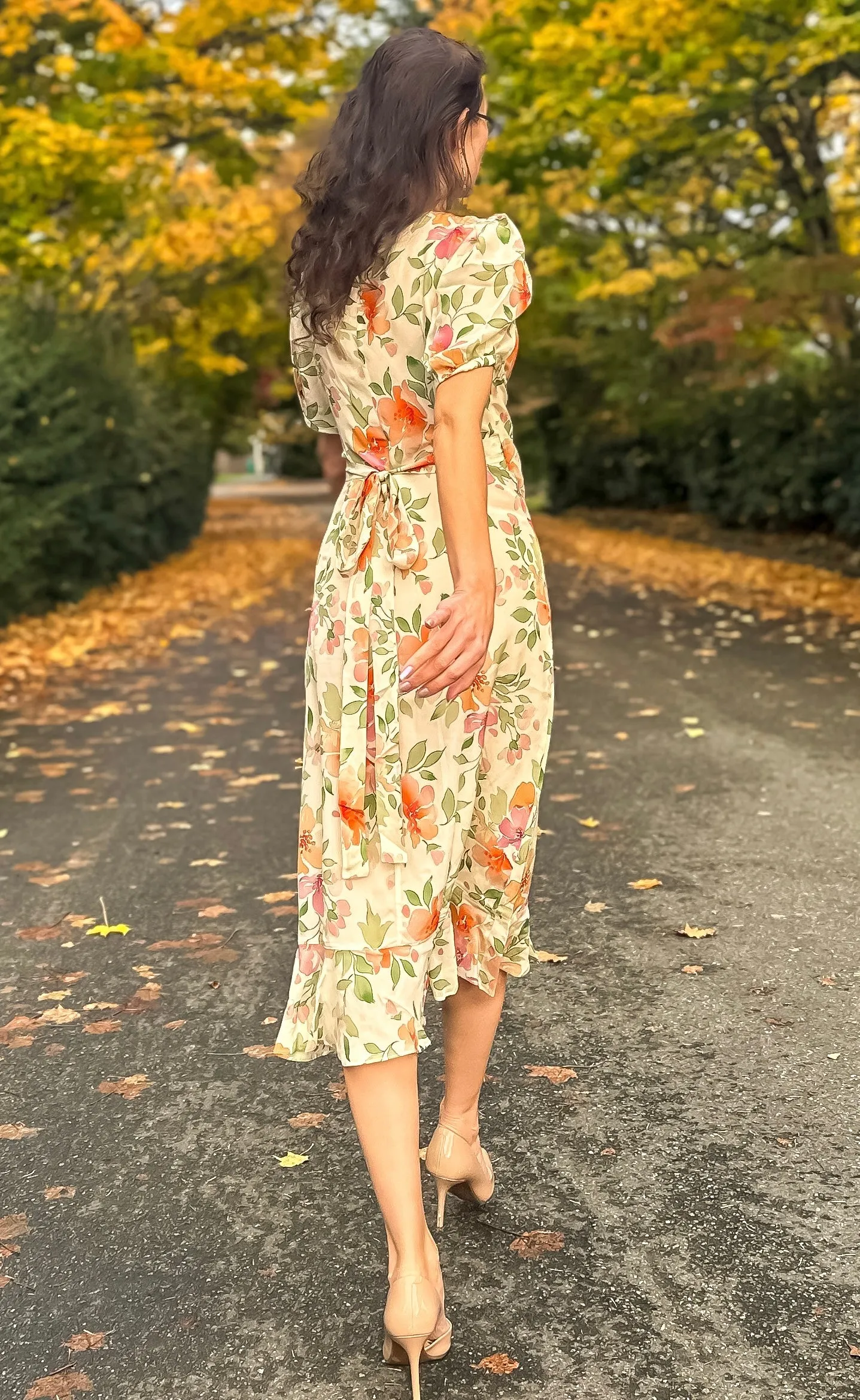 Silk Floral Wrap Dress